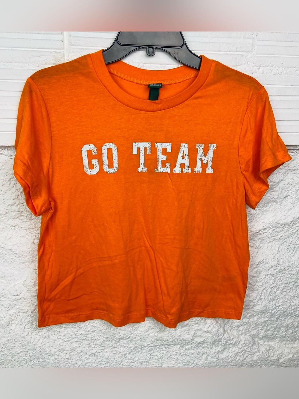 NWT wild fable Orange 'GO TEAM' Graphic Crop Tee size XL